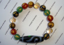 Money Hook Dzi with Five Element Mantra Bracelet