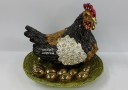 Large Bejeweled Rooster with Eggs for Descendant Luck