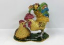 Bejeweled Rooster & Hen for Happy Marriage