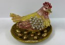 Medium Bejeweled Rooster with Eggs for Descendant Luck
