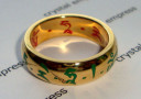 2016 Red & Green Tara Mantra Ring (Gold Stainless Steel)