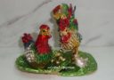 Bejeweled Rooster Family for Happy Family & Descendant Luck