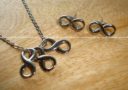 Set of Triple Infinity Necklace and Earrings (Stainless Steel)