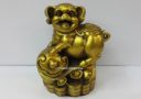 Brass Boar on Ruyi Figurine
