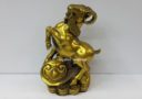 Brass Sheep on Ruyi Figurine