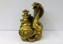 Brass Snake on Ruyi Figurine