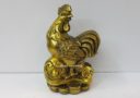 Brass Rooster on Ruyi Figurine