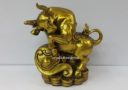 Brass Ox on Ruyi Figurine