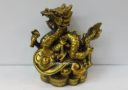 Brass Dragon on Ruyi Figurine