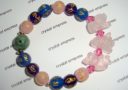 Rose Quartz Zodiac and Allies with Assorted Mantra Charm Bracelet
