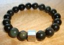 Black Obsidian Minimal Charm Bracelet