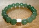 Faceted Green Aventurine Minimal Charm Bracelet