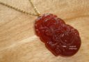 Red Agate Dragon Zodiac Necklace (Stainless Steel)