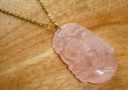 Rose Quartz Rooster Zodiac Necklace (Stainless Steel)