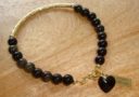 Golden Obsidian with Gold Tube Charm Bracelet