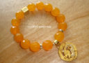 Premium Good Fortune Celestial Dragon Charm Bracelet (High Grade Faceted Yellow Agate)
