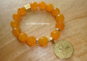 Premium Victory Wind Horse Charm Bracelet (High Grade Faceted Yellow Agate)
