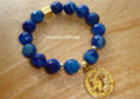Premium Good Fortune Celestial Dragon Charm Bracelet (High Grade Faceted Royal Blue)