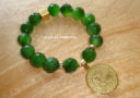 Premium Victory Wind Horse Charm Bracelet (High Grade Faceted Green Agate)