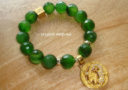 Premium Good Fortune Celestial Dragon Charm Bracelet (High Grade Faceted Green Agate)