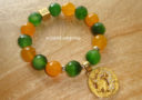 Premium Good Fortune Celestial Dragon Charm Bracelet (High Grade Faceted Yellow and Green Agate)