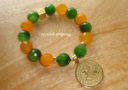 Premium Victory Wind Horse Charm Bracelet (High Grade Faceted Yellow and Green Agate)