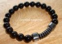 Black Onyx - Hematite Maphisto Charm Bracelet