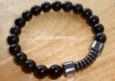 Black Obsidian - Hematite Maphisto Charm Bracelet