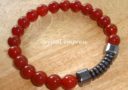 Red Agate - Hematite Maphisto Charm Bracelet