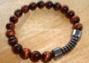 Red Tiger Eye - Hematite Maphisto Charm Bracelet