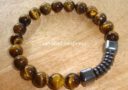 Yellow Tiger Eye - Hematite Maphisto Charm Bracelet