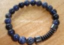 Blue Sodalite - Hematite Maphisto Charm Bracelet