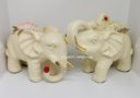 9" Pair of Faux Ivory Elephants (Resin)