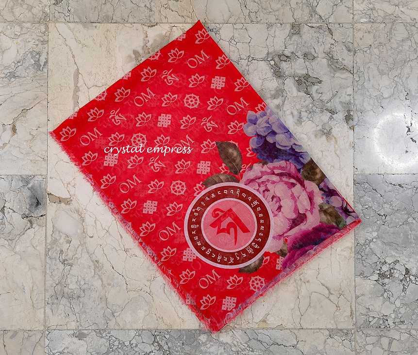 2019 Om Floral Popularity Shawl Red Crystal Empress Feng Shui Store