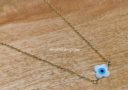 Horizontal Four Leaf Clover Evil Eye Necklace (Stainless Steel)