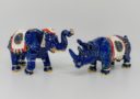 2020 Blue Elephant & Rhino with Talisman Feathers and Anti-Robbery Amulet