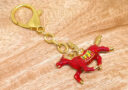 Red Windhorse with HUM Keychain (Protection and Success)