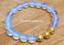 Opalite with Triple Golden I-Ching Coins Bracelet