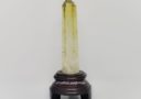 249 grams Faceted Citrine Crystal Point with Wooden Base