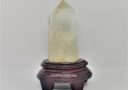 600 grams Faceted Citrine Crystal Point with Wooden Base
