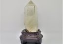 820 grams Faceted Citrine Crystal Point with Wooden Base