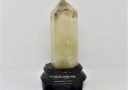 997 grams Faceted Citrine Crystal Point with Wooden Base