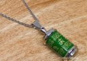 Green Barrel Om Mani Padme Hum Pendant/Necklace (Stainless Steel)