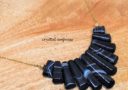 Graduated Black Banded Agate Cleopatra Necklace