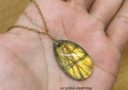 Gold Sheen Pear Shaped Labradorite Pendant/Necklace 1