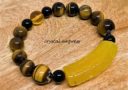Yellow Agate Bamboo with Tiger Eye Bracelet