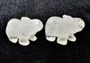 Pair of Clear Quartz Elephant with Raised Trunk