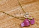 Bejeweled Pink Cat's Eye Wu Lou Necklace