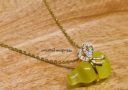 Bejeweled Yellow Cat's Eye Wu Lou Necklace