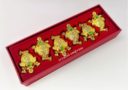 5cm Set of 6 Bejeweled Mini Gold Money Frog